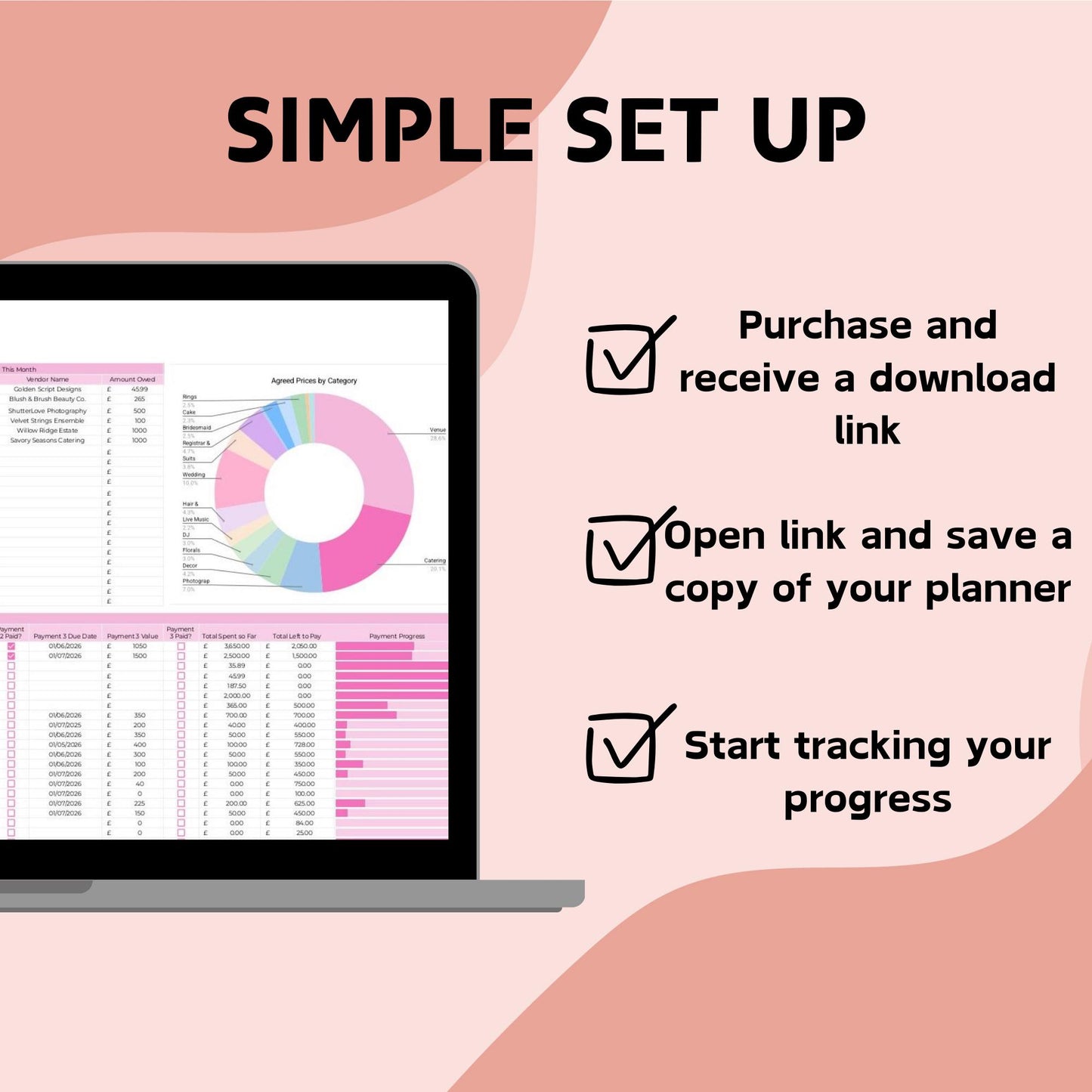 Wedding Budget and Savings Planner - Google Sheets