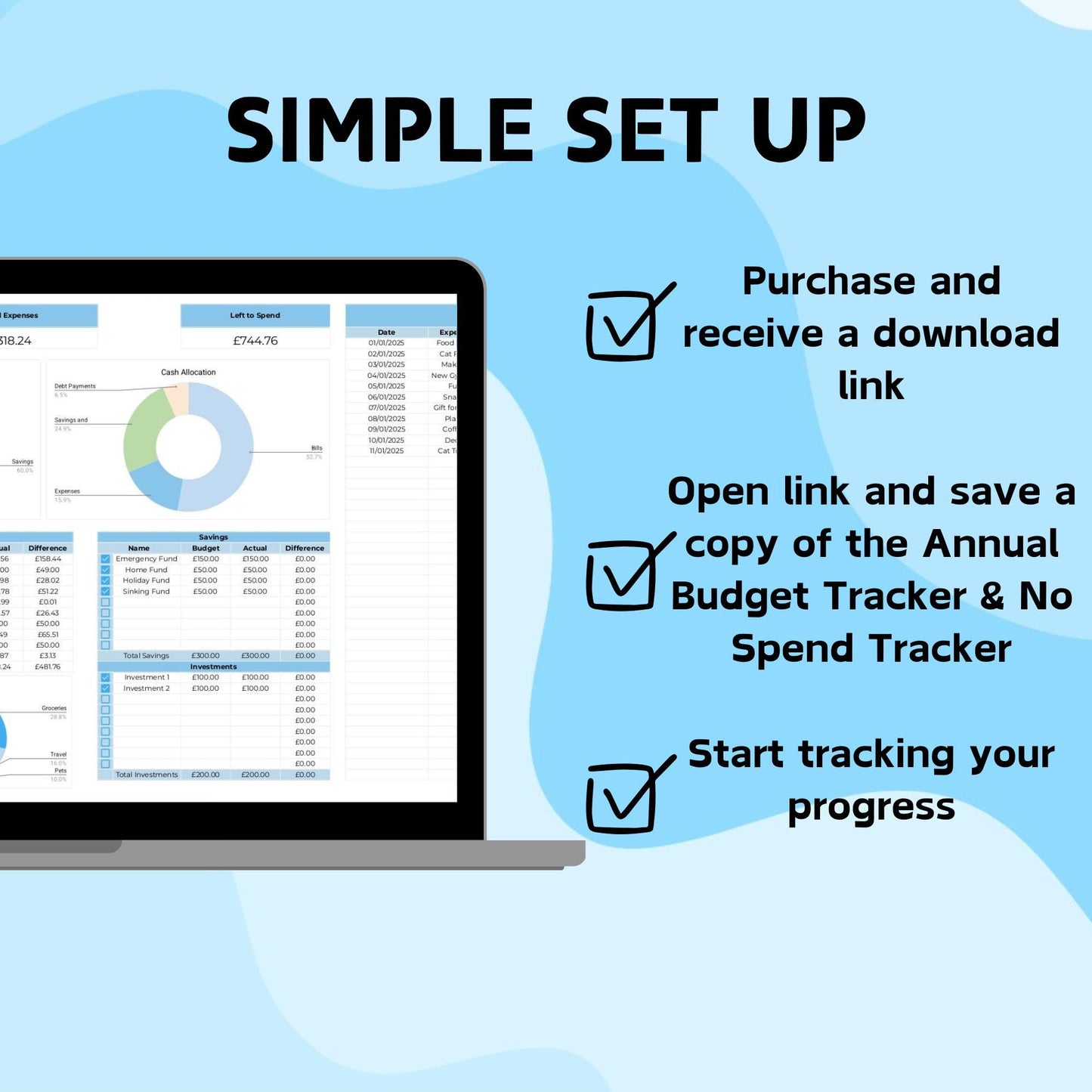 Blue Annual Budget Planner - Google Sheets