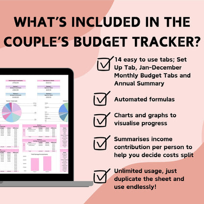 Pink Couple's Annual Budget Planner - Google Sheets