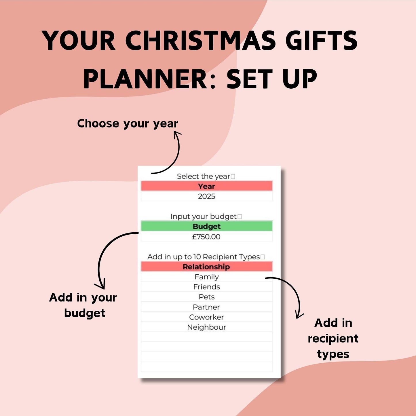Christmas Gift Planner Spreadsheet - Google Sheets