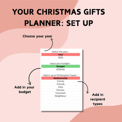Christmas Gift Planner Spreadsheet - Google Sheets