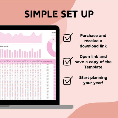 Goal Planner and Monthly Habit Tracker Spreadsheet - Google Sheets
