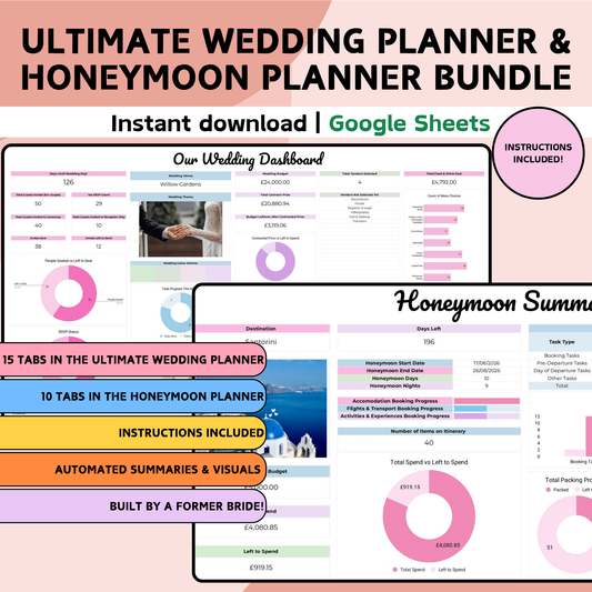 Ultimate Wedding Planner & Honeymoon Planner Bundle