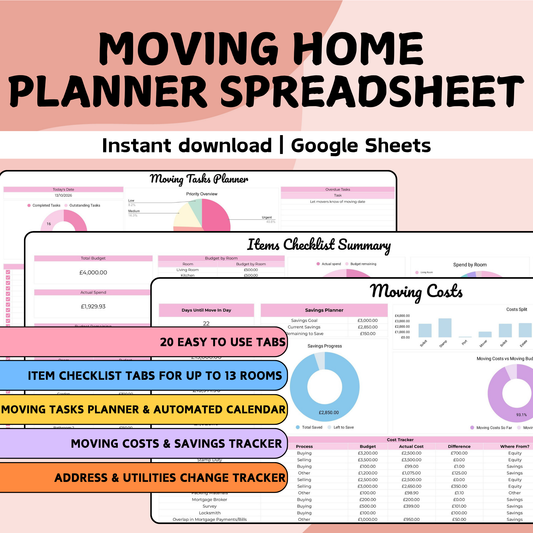Moving Home Planner - Google Sheets