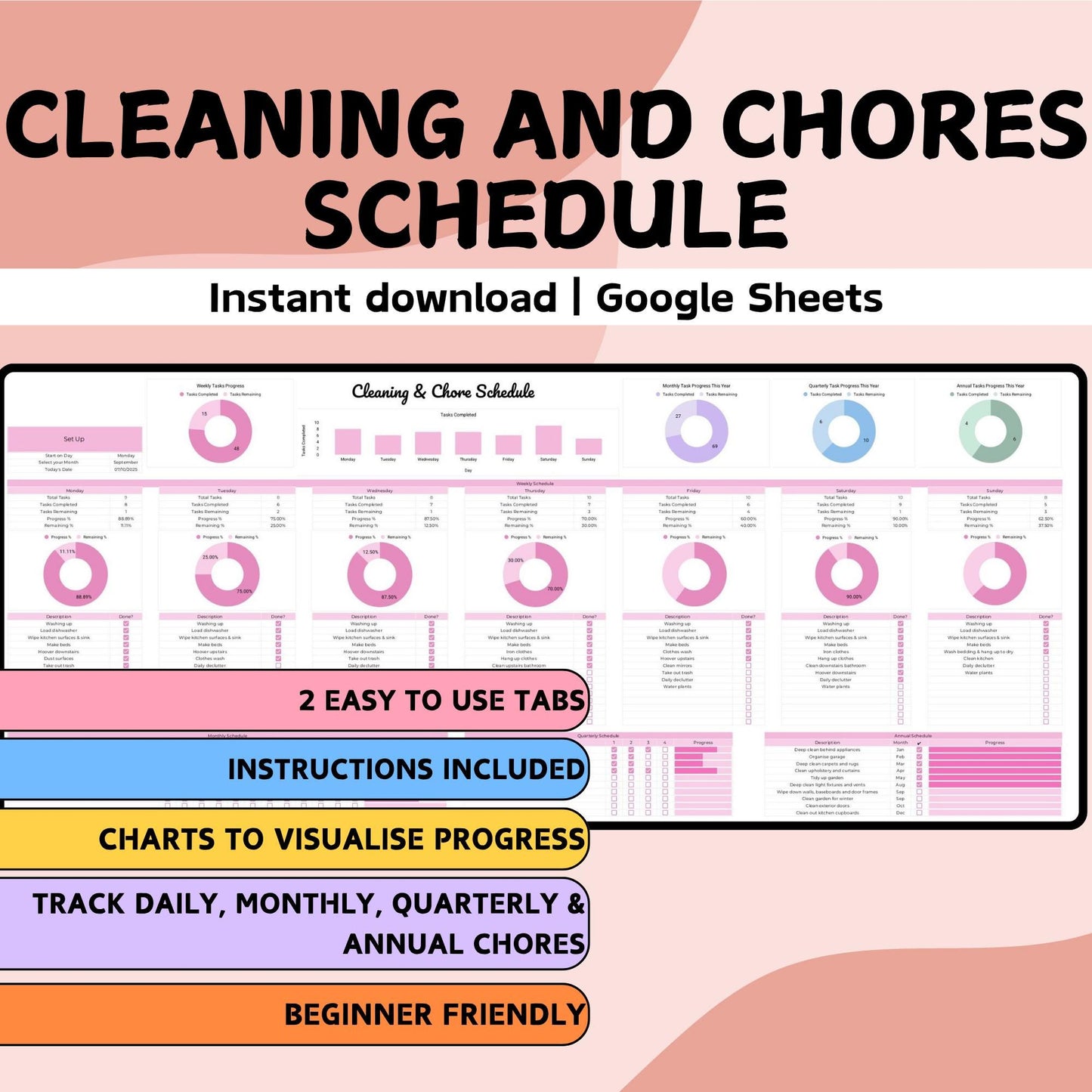 Cleaning & Chores Schedule - Google Sheets