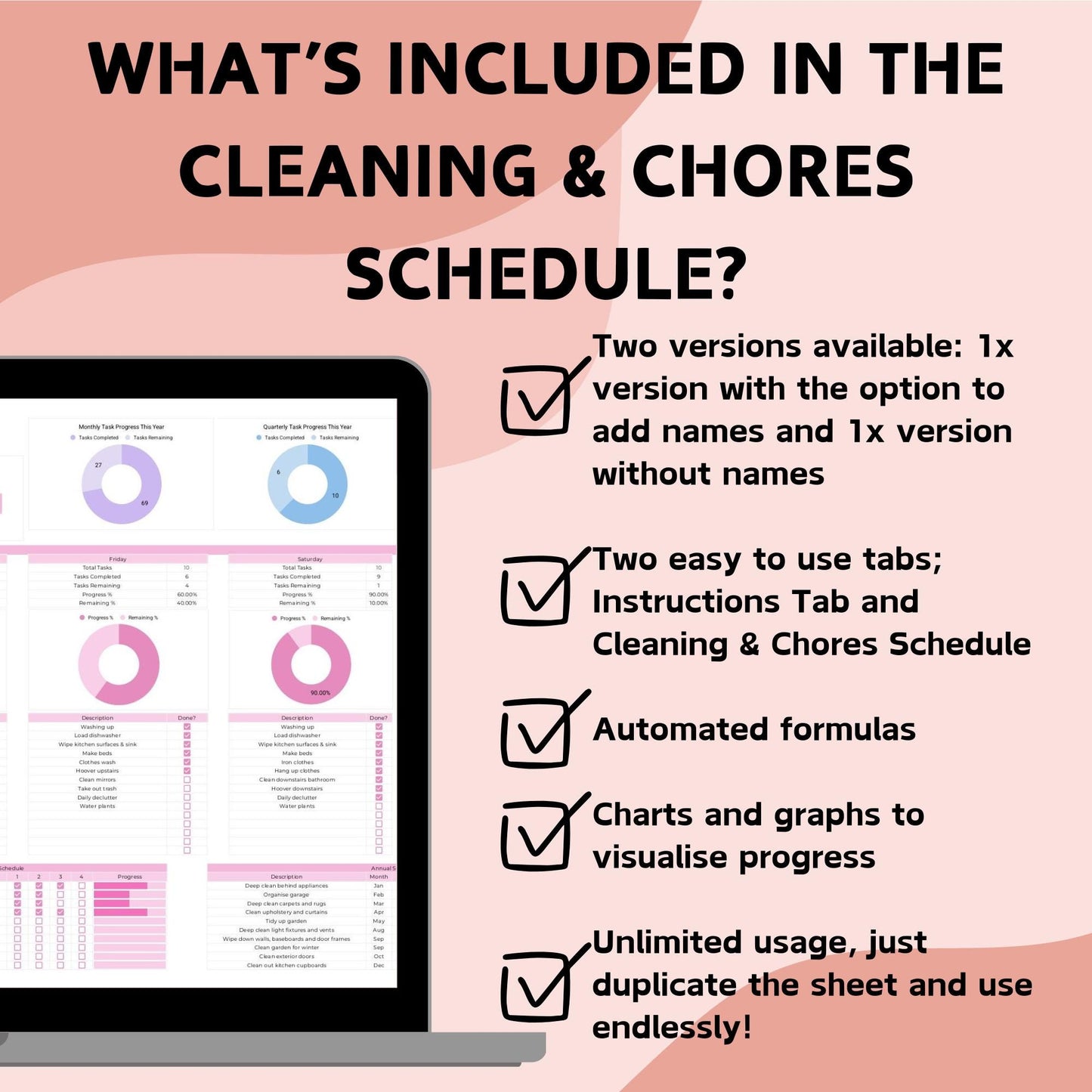 Cleaning & Chores Schedule - Google Sheets