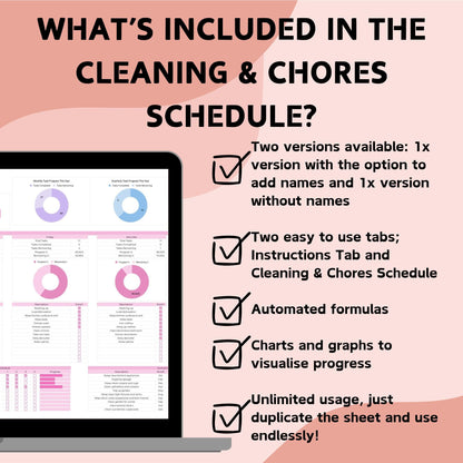 Cleaning & Chores Schedule - Google Sheets