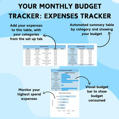 Blue Annual Budget Planner - Google Sheets
