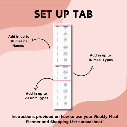 Ultimate Weekly Meal Planner with Automated Shopping List - Google Sheets