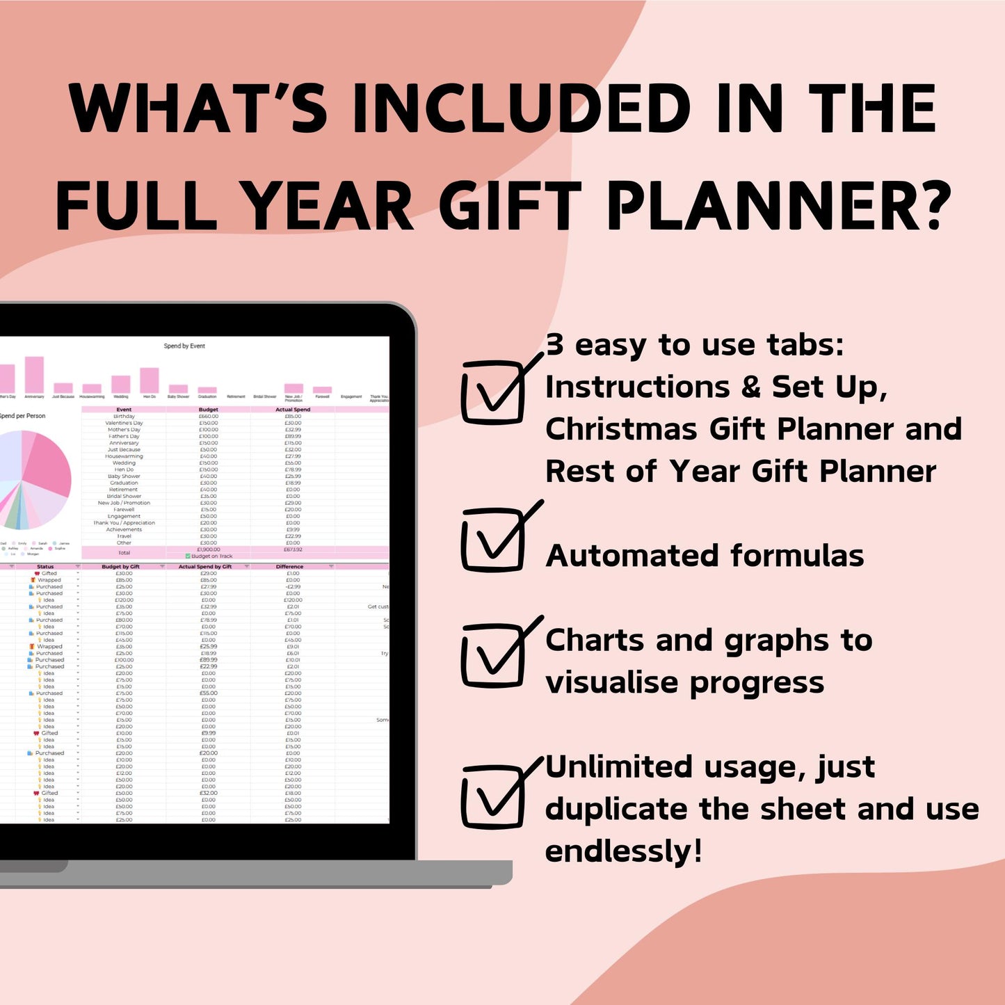 Full Year & Christmas Gift Planner Spreadsheet - Google Sheets