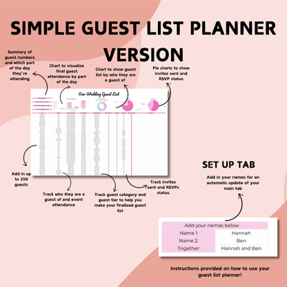 Wedding Guest List Planner - Google Sheets