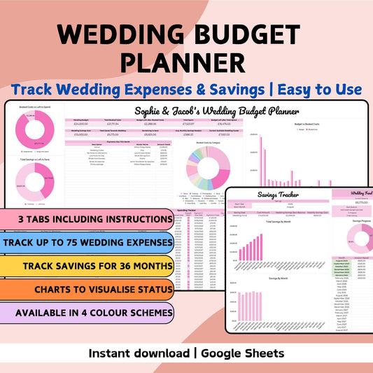 Wedding Budget and Savings Planner - Google Sheets