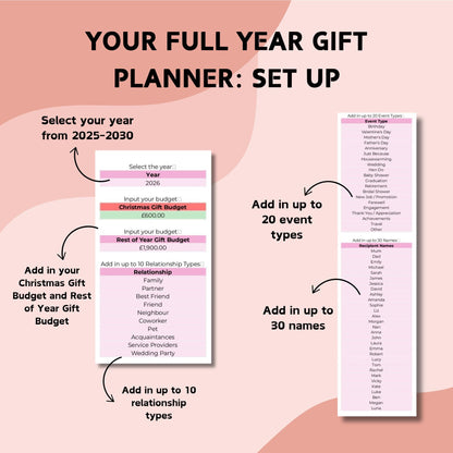 Full Year & Christmas Gift Planner Spreadsheet - Google Sheets