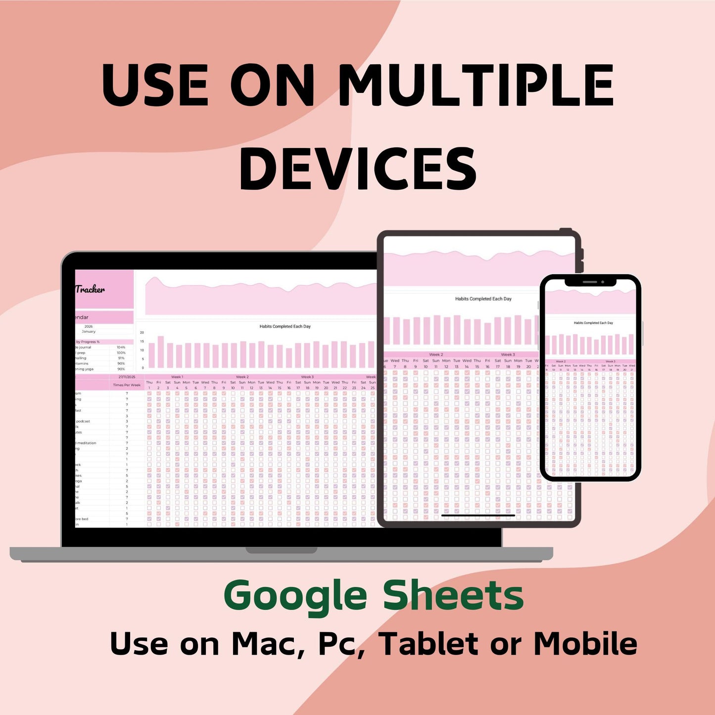 Monthly Habit Tracker Spreadsheet - Google Sheets