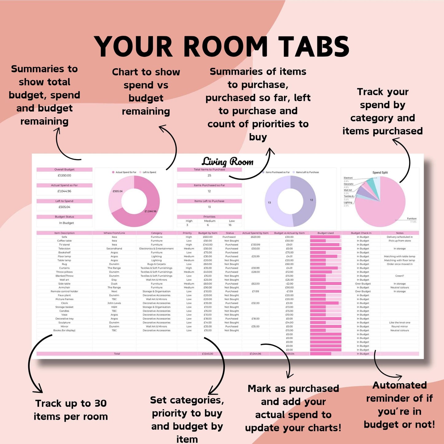 New Home Planner Spreadsheet - Google Sheets