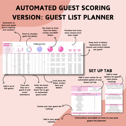 Wedding Guest List Planner - Google Sheets