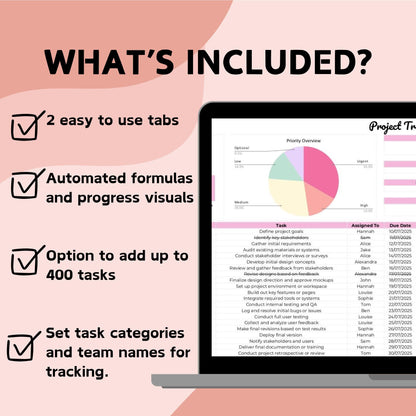 Project Management Tracker Spreadsheet - Google Sheets