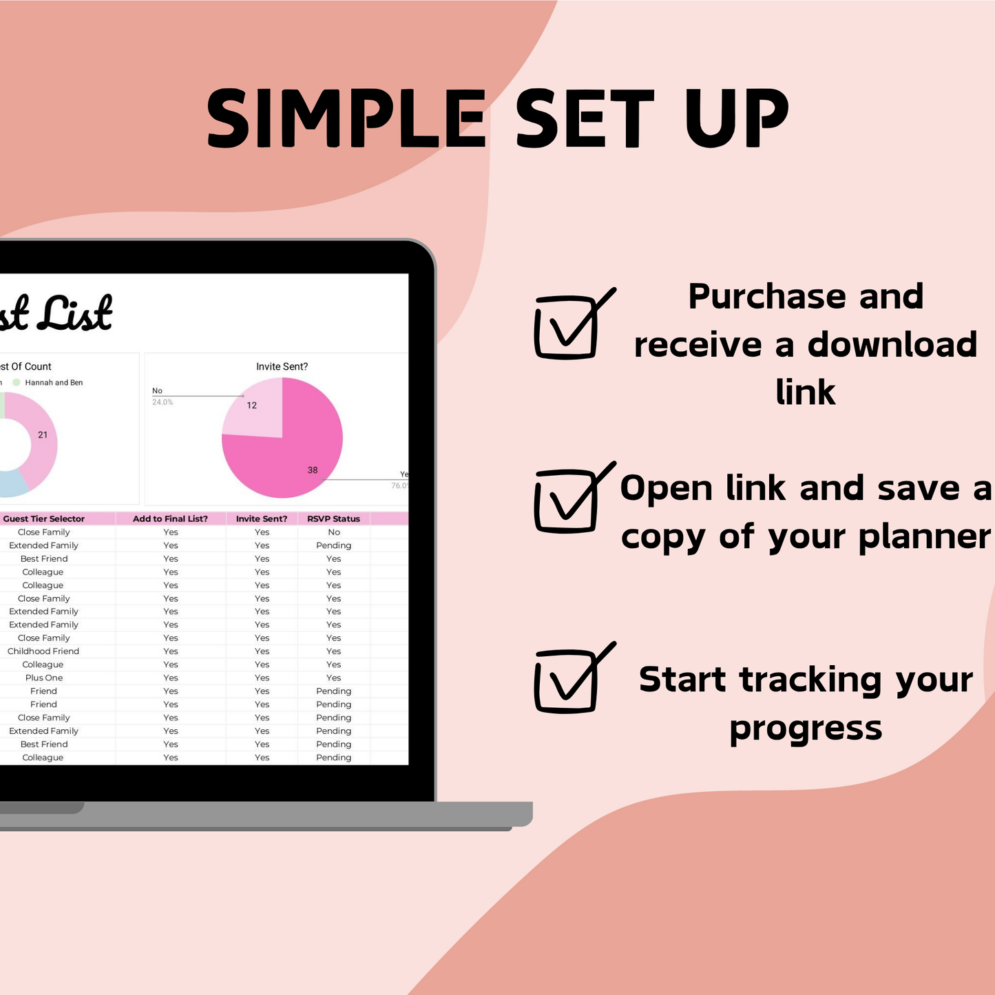 Wedding Guest List Planner - Google Sheets