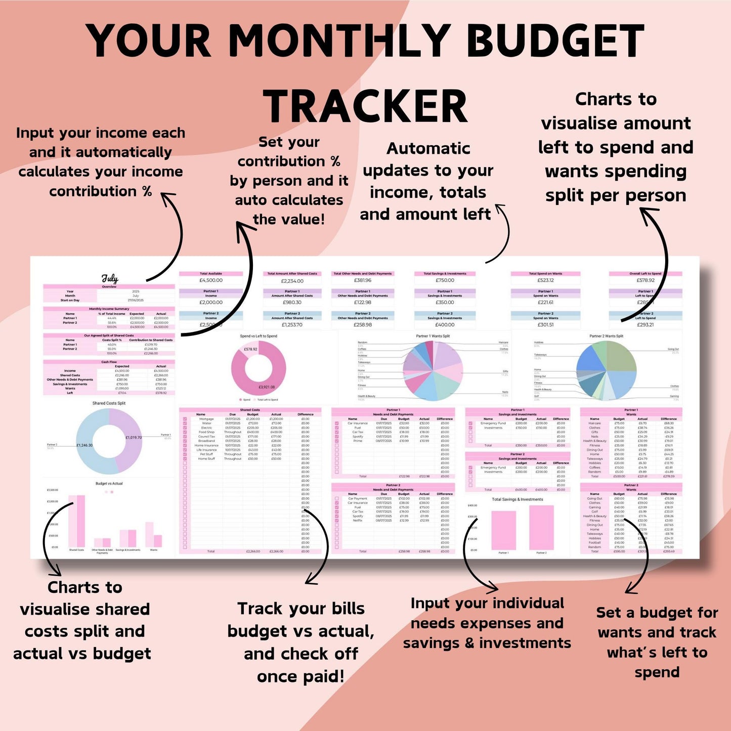 Couple's Spreadsheet Bundle - Google Sheets