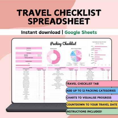 Packing Checklist Spreadsheet Template - Google Sheets