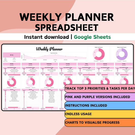 Weekly Planner Spreadsheet - Google Sheets