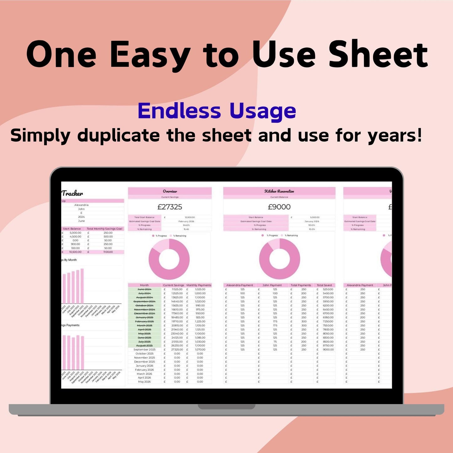 Couple's Savings Tracker - Google Sheets