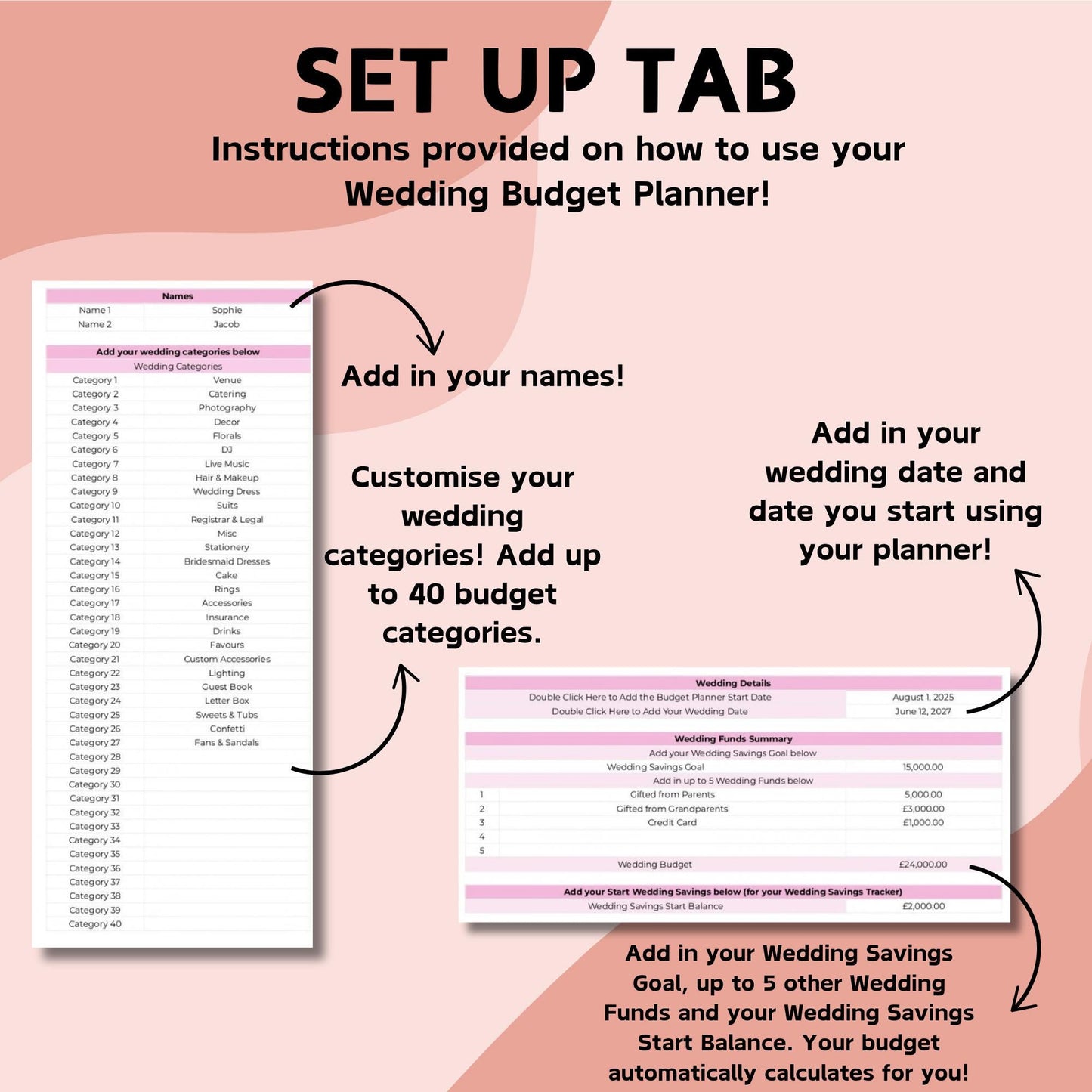 Wedding Budget and Savings Planner - Google Sheets