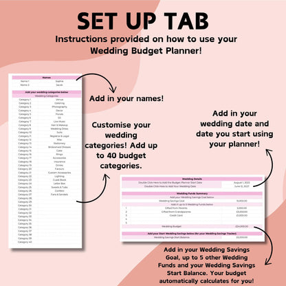Wedding Budget and Savings Planner - Google Sheets