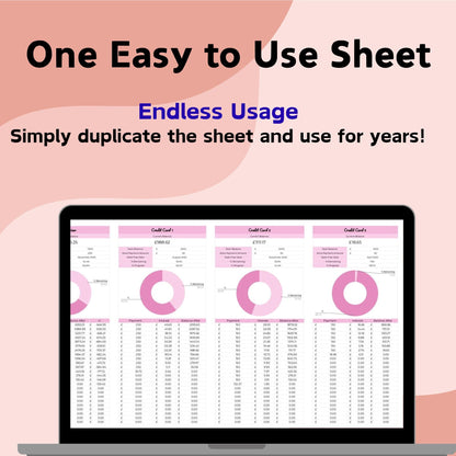 Pink Debt Payoff Tracker - Google Sheets