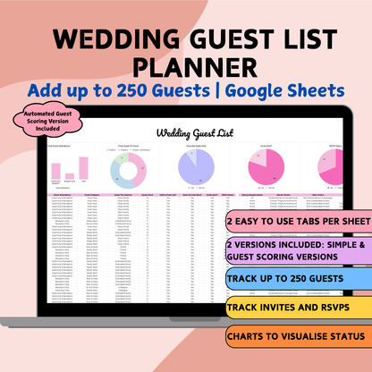 Wedding Guest List Planner - Google Sheets