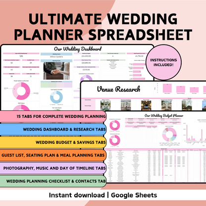 Ultimate Wedding Planner Spreadsheet - Google Sheets