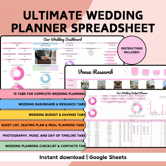 Ultimate Wedding Planner Spreadsheet - Google Sheets