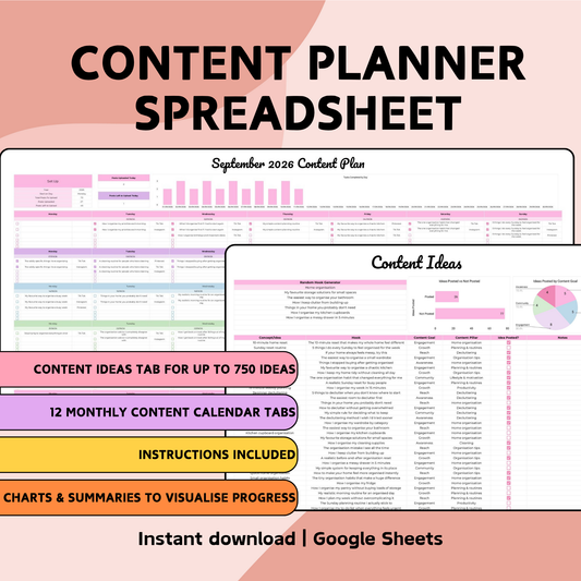 Content Planner Spreadsheet - Google Sheets