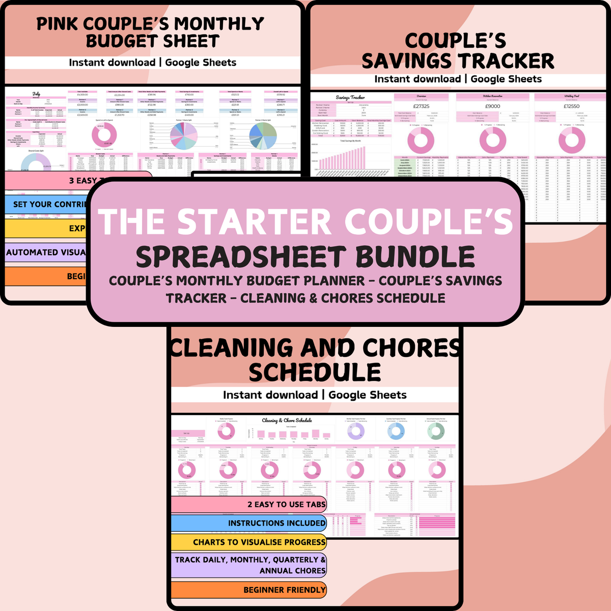 Starter Couple's Spreadsheet Bundle - Google Sheets