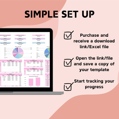Pink Couple's Monthly Budget Planner - Google Sheets & Excel