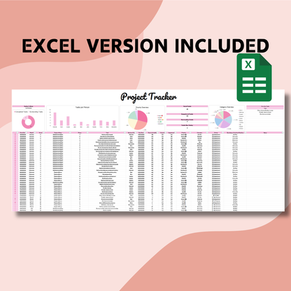 Project Management Tracker - Google Sheets & Excel