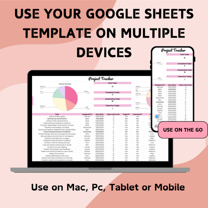 Project Management Tracker - Google Sheets & Excel