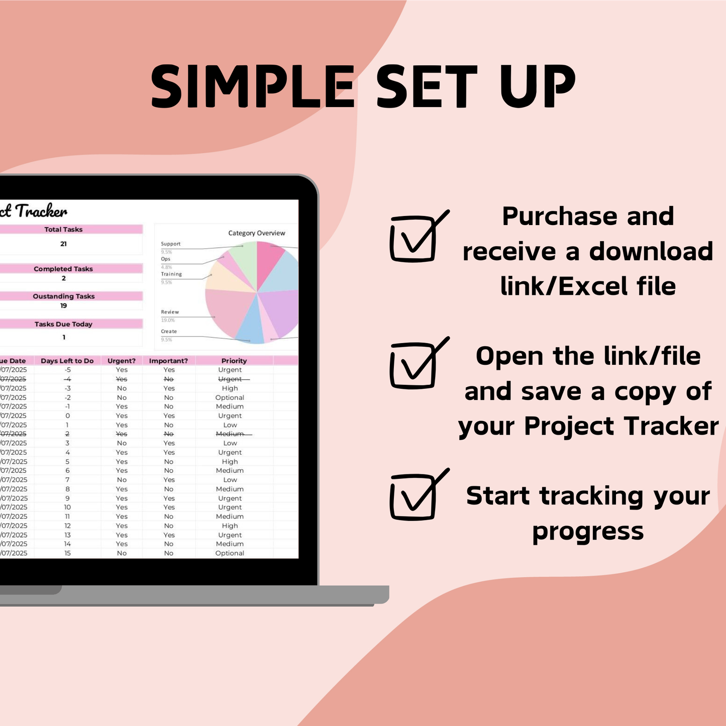 Project Management Tracker - Google Sheets & Excel