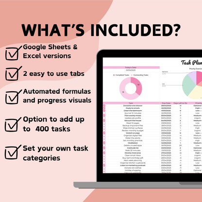 Task Planner - Google Sheets & Excel