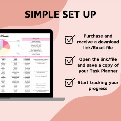 Task Planner - Google Sheets & Excel