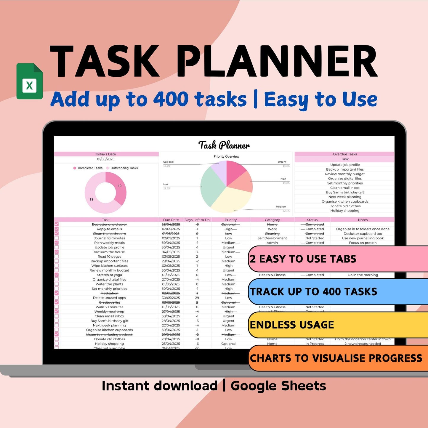 Task Planner - Google Sheets