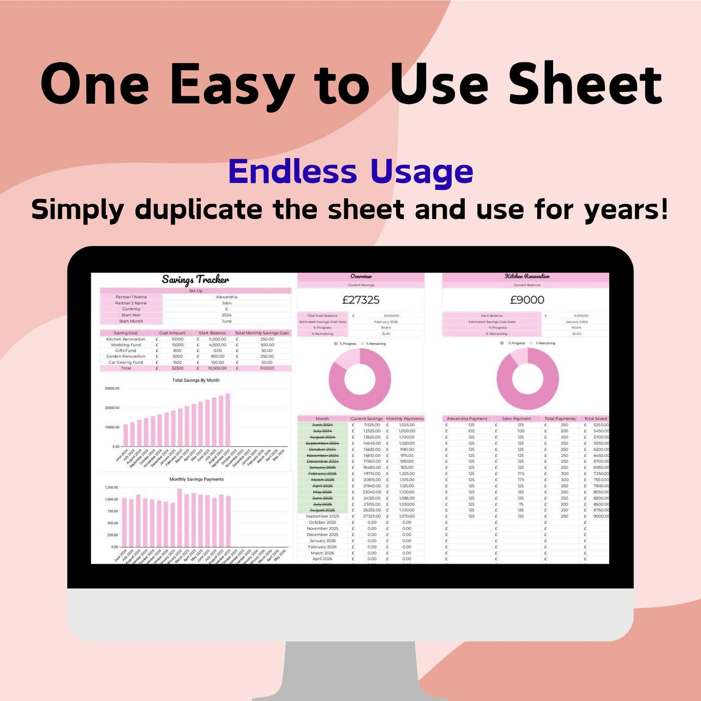 Couple's Savings Tracker - Google Sheets