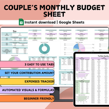 Blue Couple's Monthly Budget Planner - Google Sheets