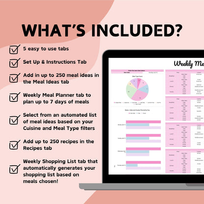 Ultimate Weekly Meal Planner with Automated Shopping List - Google Sheets