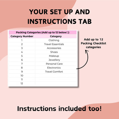 Packing Checklist Spreadsheet Template - Google Sheets