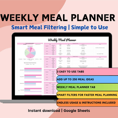 Simple Weekly Meal Planner - Google Sheets