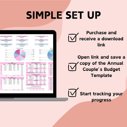 Pink Couple's Annual Budget Planner - Google Sheets