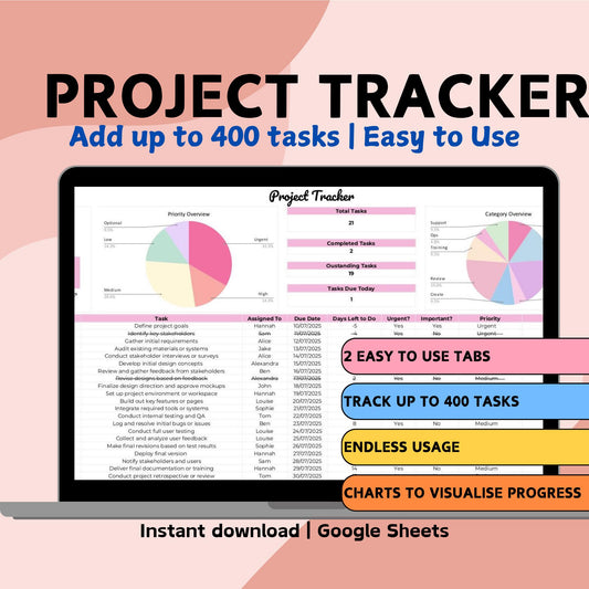 Project Management Tracker Spreadsheet - Google Sheets