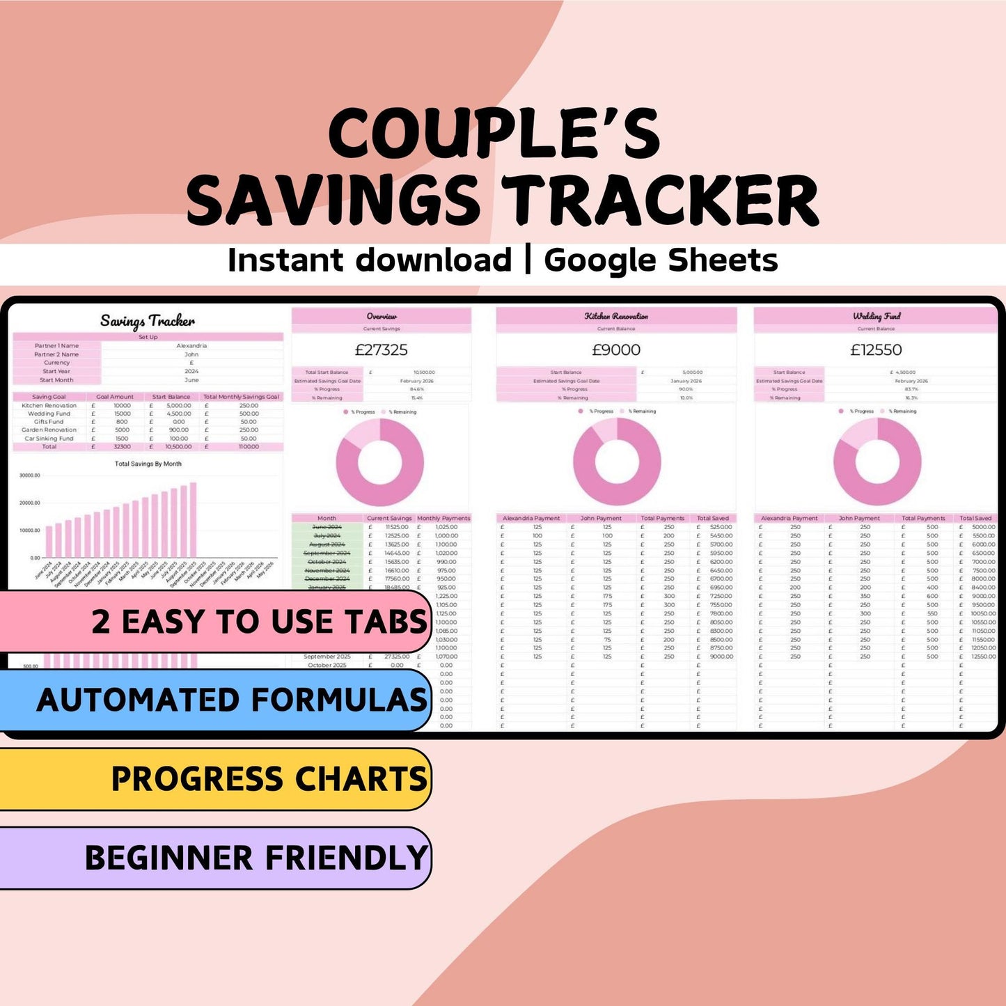 Couple's Savings Tracker - Google Sheets