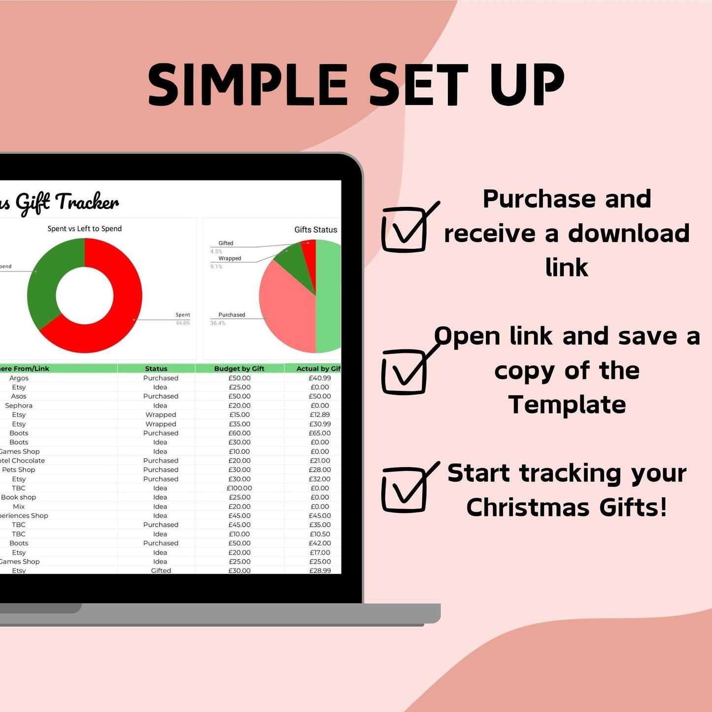 Christmas Gift Planner Spreadsheet - Google Sheets